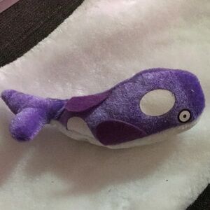 Purple and White Plush Whale Toy